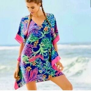 Lilly Pulitzer Silk Caftan Julie!  Rare Find!